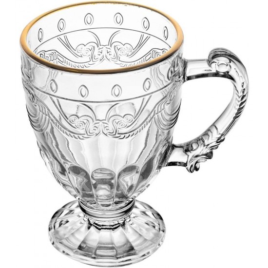 Caneca 190ml De Cristal Ecológico Com Borda Dourada Imperial